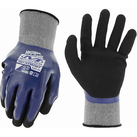 SpeedKnit Shield C4 Waterproof Cut Resistant Gloves (Medium, Blue)